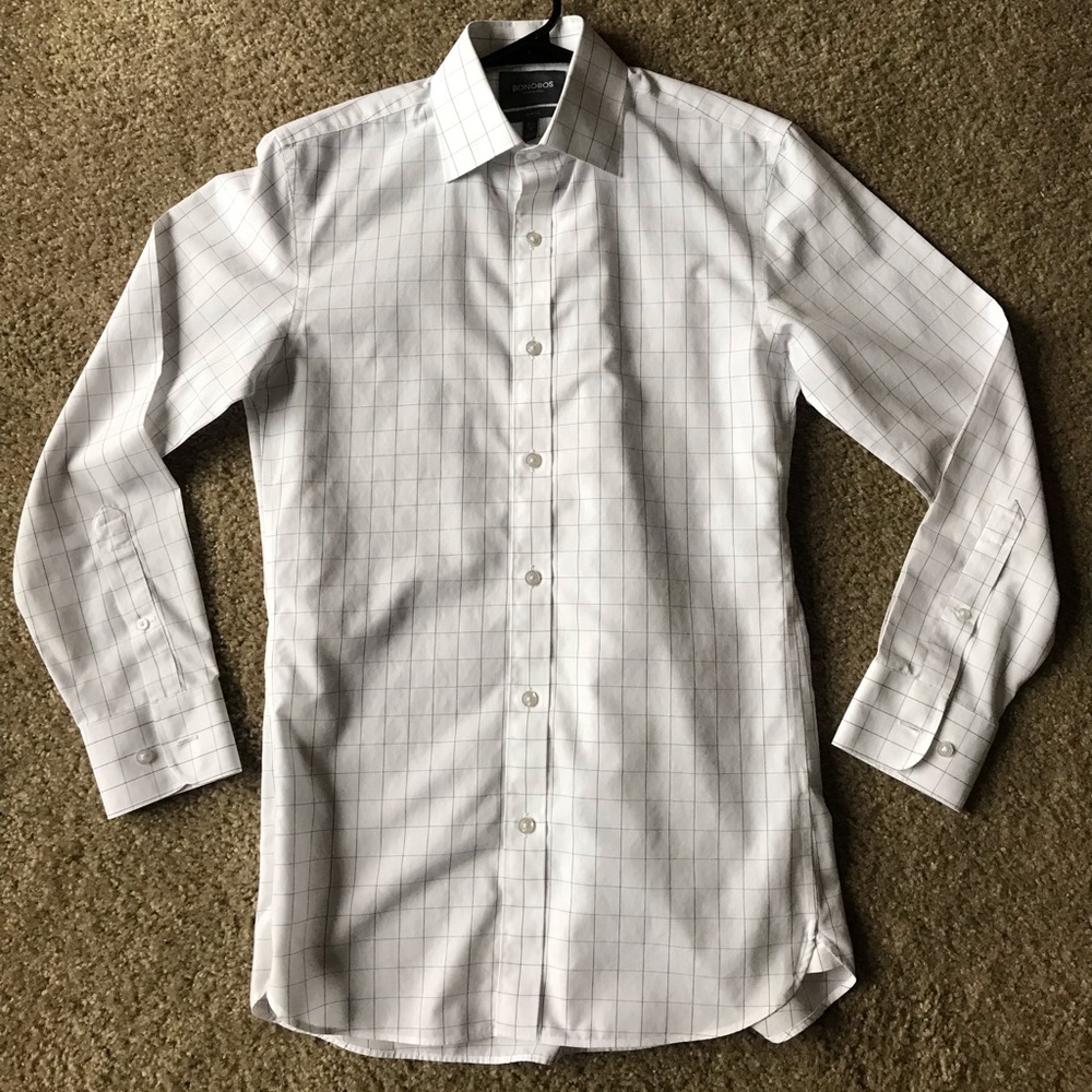 Bonobos Slim Windowpane Dress Shirt Size 14.5